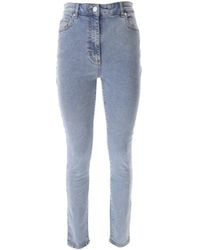 Moschino - Jeans ,Blauw ,Katoen Klassieke Blauwe Stretch Katoen Jeans - Lyst