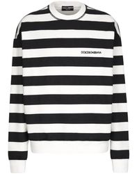 Dolce & Gabbana - Striped Round-neck Sweatshirt - Lyst