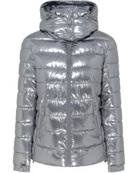 Guess - Jassen ,Grijs ,Zilveren Puffer Jacket - Lyst