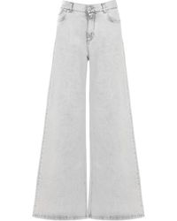 Panicale - Jeans ,Grijs ,Katoen Wide Jeans - Lyst