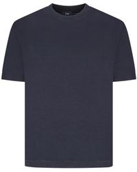 Herno - Tops ,Blauw ,Katoen Portogallo Jersey Knit Effect T-Shirt - Lyst