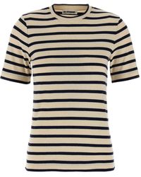 Jil Sander - Gestreept T-Shirt - Lyst