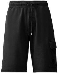 C.P. Company - Zwarte Cargo Fleece Shorts Met Lens - Lyst