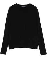 Max Mara - Schwarzer V-Ausschnitt Pullover, Lange Ärmel - Lyst