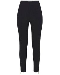 Elisabetta Franchi - Gerade stretch-crêpe-hose mit reißverschluss - Lyst