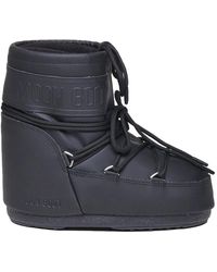 Moon Boot - Schoenen ,Zwart ,Polyester Zwarte Winterlaarzen Met Pvc-Details - Lyst