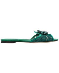 Dolce & Gabbana - Bianca Sandalen Met Broche - Lyst