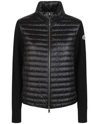 Moncler - Jassen ,Zwart ,Leer Tricot Cardigan - Lyst