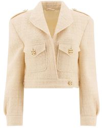 Givenchy - Witte Tweedjas Met Metalen Knopen - Lyst