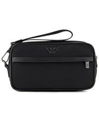 Emporio Armani - Borse nere con applicazione del logo - Lyst