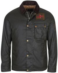 Barbour - Gewaxte Katoenen Jas Groen Ritssluiting - Lyst