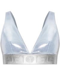 Versace - Metallic Triangle Bikini Top - Lyst