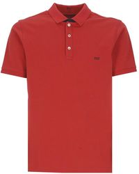 Fay - Tops ,Rood ,Katoen Polo Shirt Met Logo - Lyst