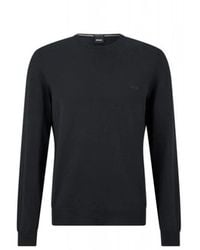 HUGO - Truien & Vesten ,Zwart ,Wol Botto-L Crew Neck Sweater - Lyst