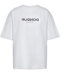 Dondup - Tops ,Wit ,Katoen T-Shirt Met Ronde Hals - Lyst