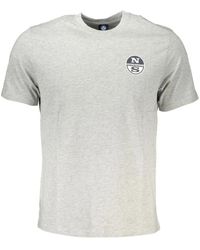North Sails - Tops ,Grijs ,Katoen Grijze Katoenen Bedrukt Logo T-Shirt - Lyst