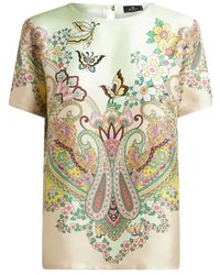 Etro - Tops ,Veelkleurig ,Katoen Graphic T-Shirt - Lyst