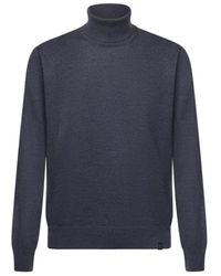 Fay - Truien & Vesten ,Blauw ,Wol Wool Turtleneck Sweater - Lyst