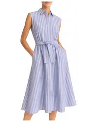 Marella - Kleedjes ,Blauw ,Midi Overhemdjurk - Lyst