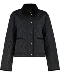 Burberry - Jassen ,Zwart ,Nylon Cropped Nylon Gewatteerd Jack - Lyst