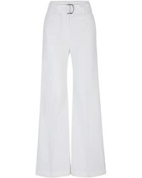 BOSS - Boss pantalone donna relaxed fit in misto lino tasena 50512889 colore bianco - Lyst
