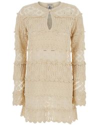Semicouture - Gehaakte Mini Jurk - Lyst