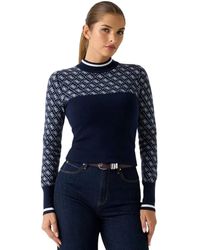 Guess - Truien & Vesten ,Blauw ,Wol Aubrey Mock-Neck Sweater - Lyst