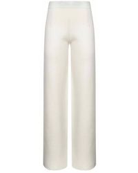 Max Mara - Broeken ,Wit ,Witte Relaxte Broek Met Elastische Taille - Lyst