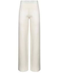 Max Mara - Broeken ,Wit ,Witte Relaxte Broek Met Elastische Taille - Lyst