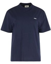 Autry - Tops ,Blauw ,Katoen Katoenen T-Shirt Met Geborduurd Logo - Lyst