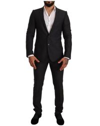 Dolce & Gabbana - Grauer woll-martini slim fit anzug - Lyst