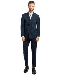MULISH - Blauwe Jurken Dubbel-Borst Pak Met Logo - Lyst