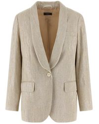Peserico - Jassen ,Katoen Single-Breasted Blazer - Lyst