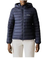 Guess - Jassen ,Blauw ,Polyester Licht Gevoerde Jas - Lyst