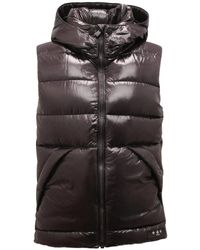 Tatras - Jassen ,Zwart ,Nylon Zwarte Mouwloze Nylon Jas Met Afneembare Capuchon - Lyst