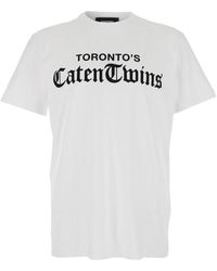 DSquared² - Tops ,Wit ,Grafische Print Witte T-Shirts En Polo's - Lyst