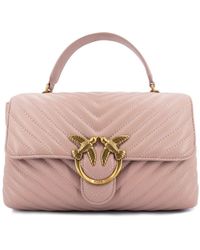 Pinko - Gepolsterte nappaledertasche mit chevron-muster o - Lyst