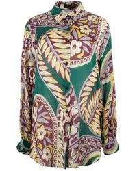 Etro - Overhemden ,Veelkleurig ,Button Up Silk Shirt - Lyst