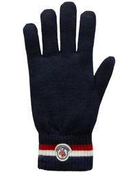 Moncler - Tricolor wollhandschuhe navy - Lyst