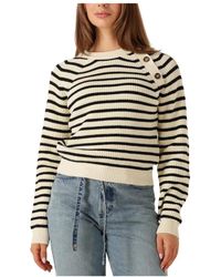 Another Label - Truien & Vesten ,Zwart ,Katoen Zwarte Gebreide Trui Voor Vrouwen - Lyst