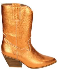 RED-RAG - Schoenen ,Oranje ,Leer Westernlaars Oranje Leren Rubberen Zool - Lyst