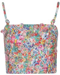 FARM Rio - Tops ,Veelkleurig ,Linnen Peasant Floral Top - Lyst