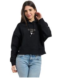 Guess - Embroidered Logo Hoodie - Lyst