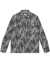 Anerkjendt - Jassen ,Blauw ,Jacquard Overshirt Sky Captain - Lyst