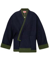 KENZO - Winter woll kimono tel - Lyst
