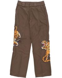 Market - Broeken ,Bruin ,Leer Bruine Flight Broek Met Oversized Borduursel - Lyst