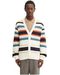 Maison Kitsuné - Gebreide Cardigan Met Strepen - Lyst