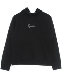 Karlkani - Hoodies & Sweatvesten ,Zwart ,Katoen Zwarte Signature Hoodie Lang Sweatshirt - Lyst