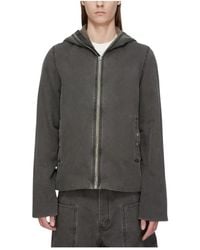 Rick Owens - Hoodies & Sweatvesten ,Grijs ,Katoen Gimp Zipfront Jacket - Lyst