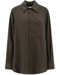 Lemaire - Camisa oversize de lyocell con cuello puntiagudo - Lyst